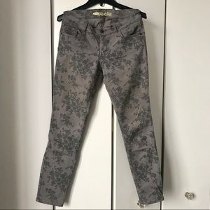 Floral Print Jeans